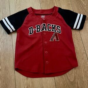 Genuine Merchandise Red & Black D-Backs Button Front Toddler Shirt